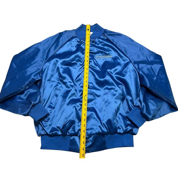 Vintage 80s F/A-18E/F Super Hornet Satin Blue Bomber Jacket - USA - size XL‎ - Picture 7 of 9